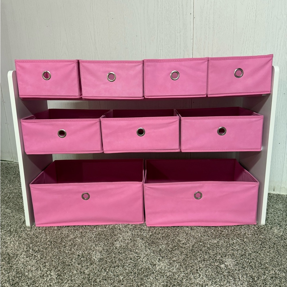 9 Bin Pink Storage Organizer - Picture 2 of 6